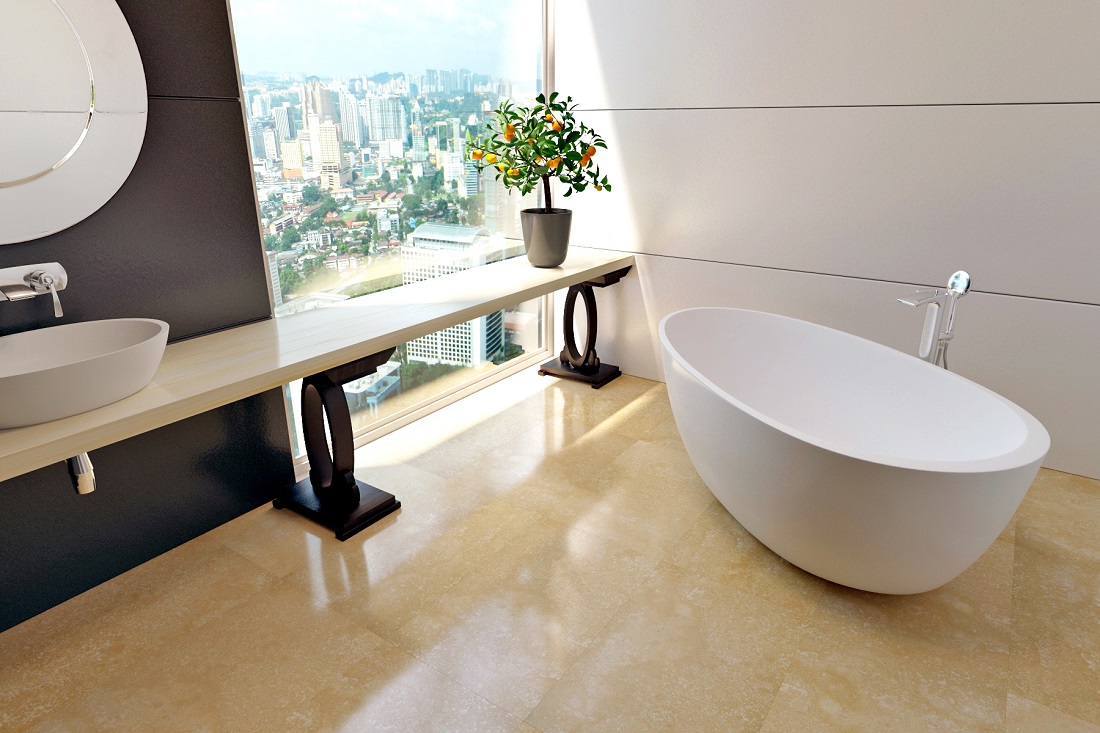Отдельностоящая каменная ванна в стиле модерн Spoon 2