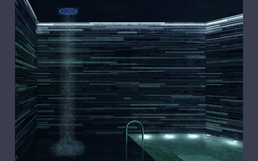 Ванна в стиле хай тек фото потолочного душа с LED-подсветкой WCSQ-270 