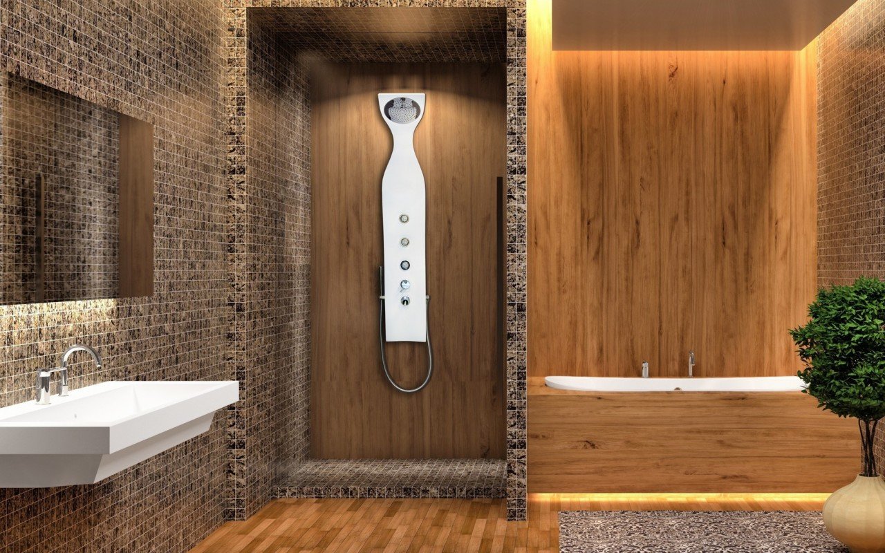 Ванная комната в стиле минимализм фото Elise-Shower-Wht