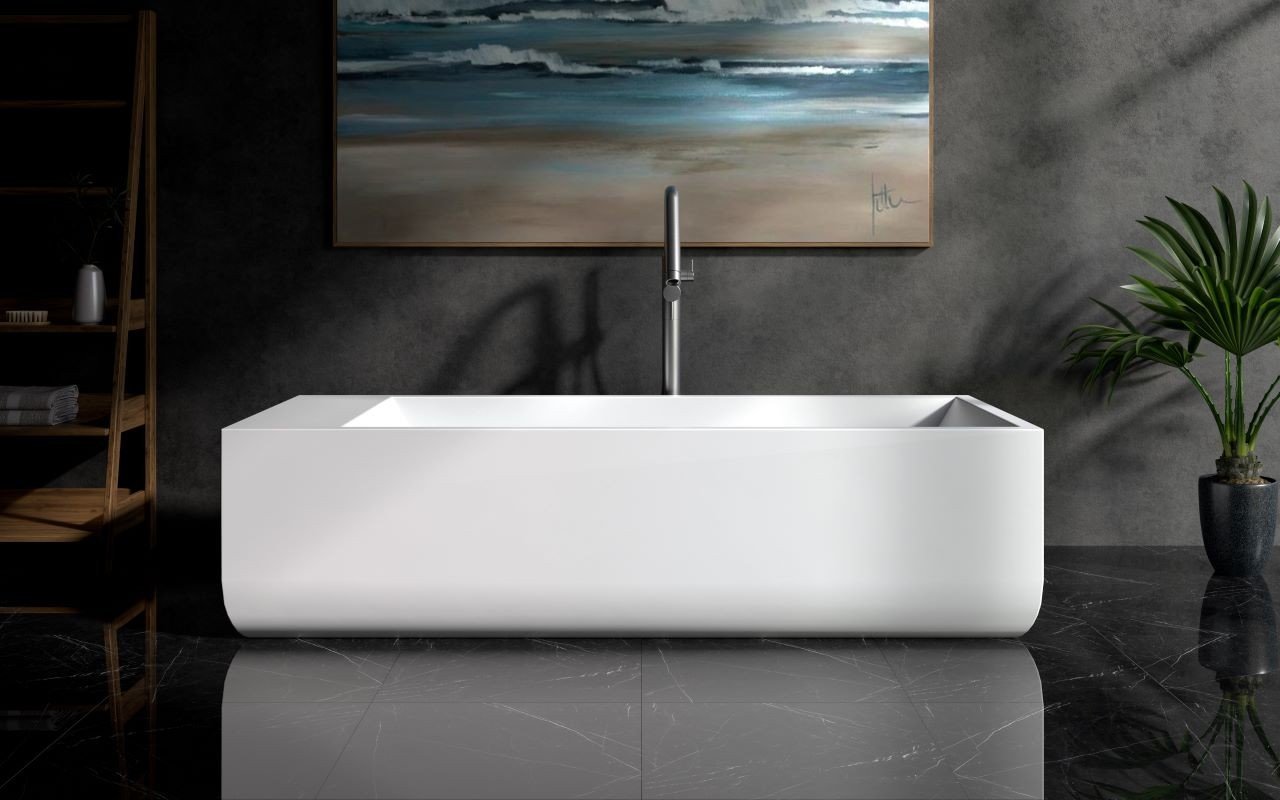 Отдельностоящая ванна с твердой поверхностью белого цвета Monolith picture № 0