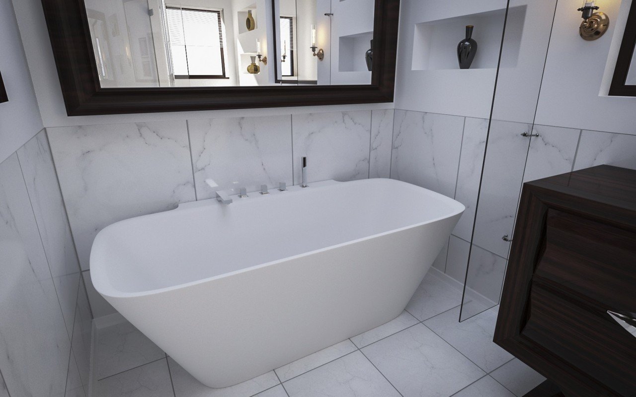 Пристенная ванна в стиле минимализм фото Arabella-Wall