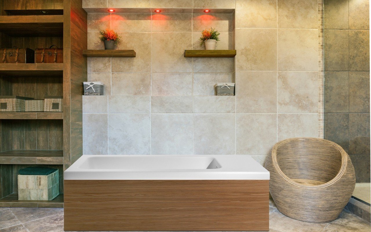 Pure 2L by Aquatica каменная ванна с деревянными панелями picture № 0