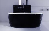 Purescape 174A Blck Wht Relax Air Massage Bathtub by Aquatica 7