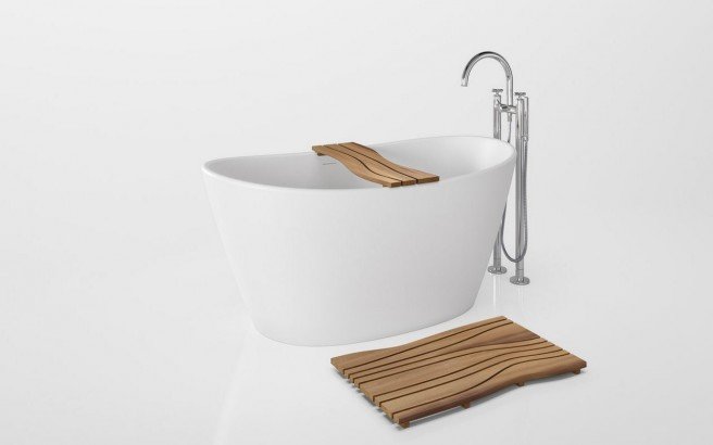 Aquatica Onde Waterproof Iroko Wood Bathtub Tray 01 (web)