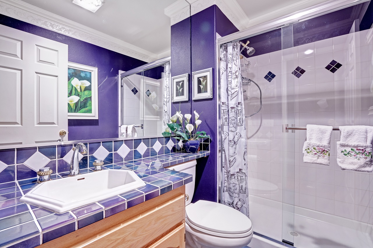 дизайн ванны фиолетовый цвет