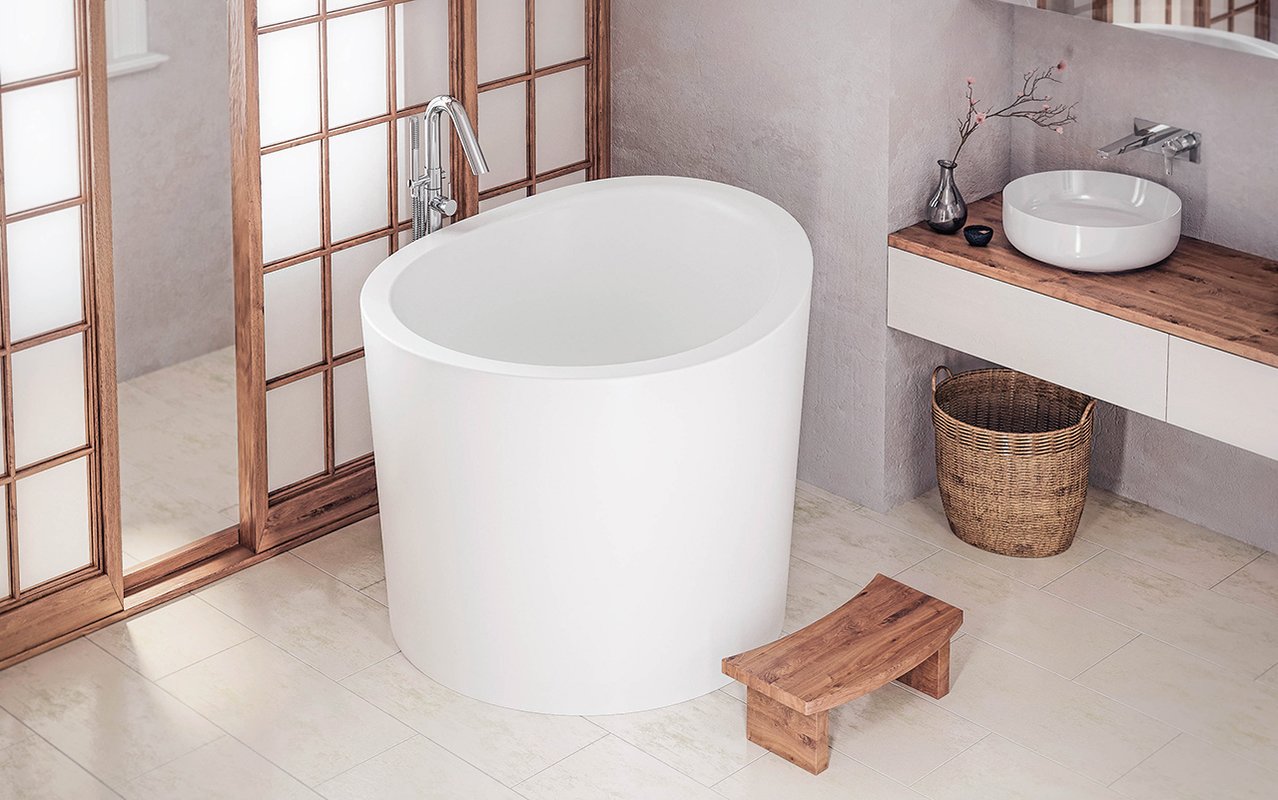 Ванная комната в этническом стиле с True-Ofuro-Mini