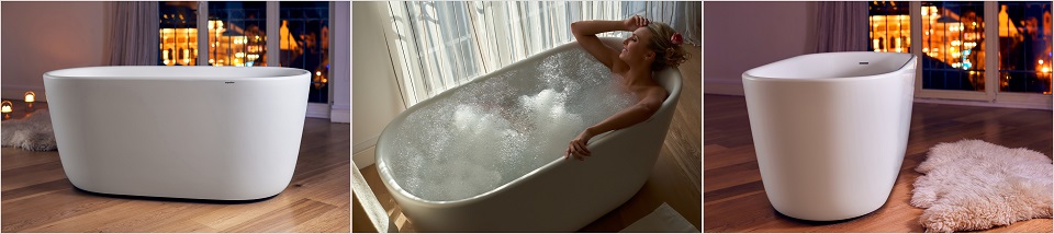 Маленькая овальная ванна из литого камня Lullaby