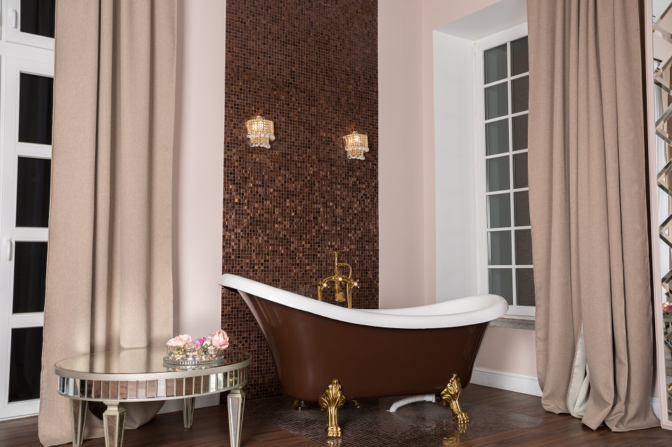 Классический дизайн коричневой ванной комнаты классика фото 355732703
