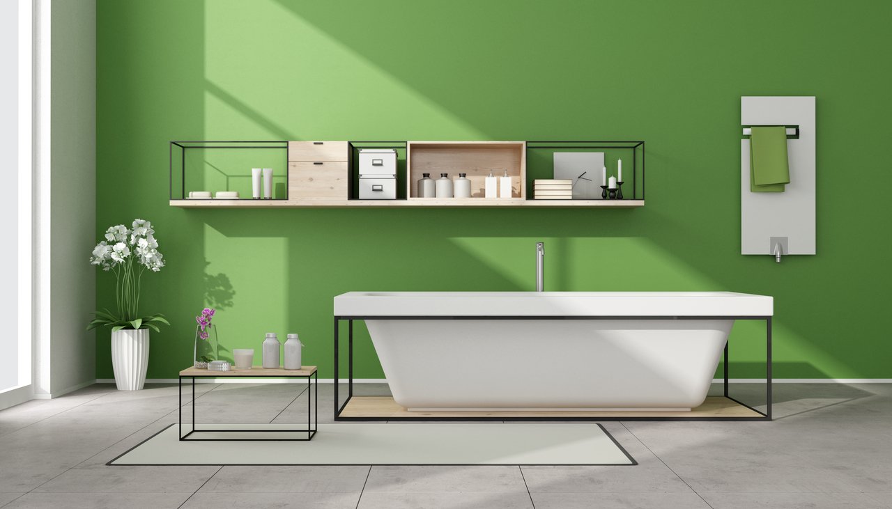 Зеленая ванная комната дизайн фото 376920904